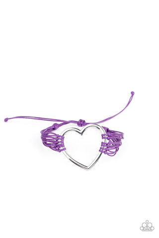 Paparazzi   "Playing With My Heart Strings"  - Purple - Pull cord Bracelet -  From the Urban Collection