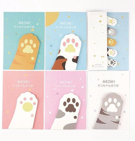 Cat Paw Sticky Notes Memo Pad Korean sticky notes 6 styles