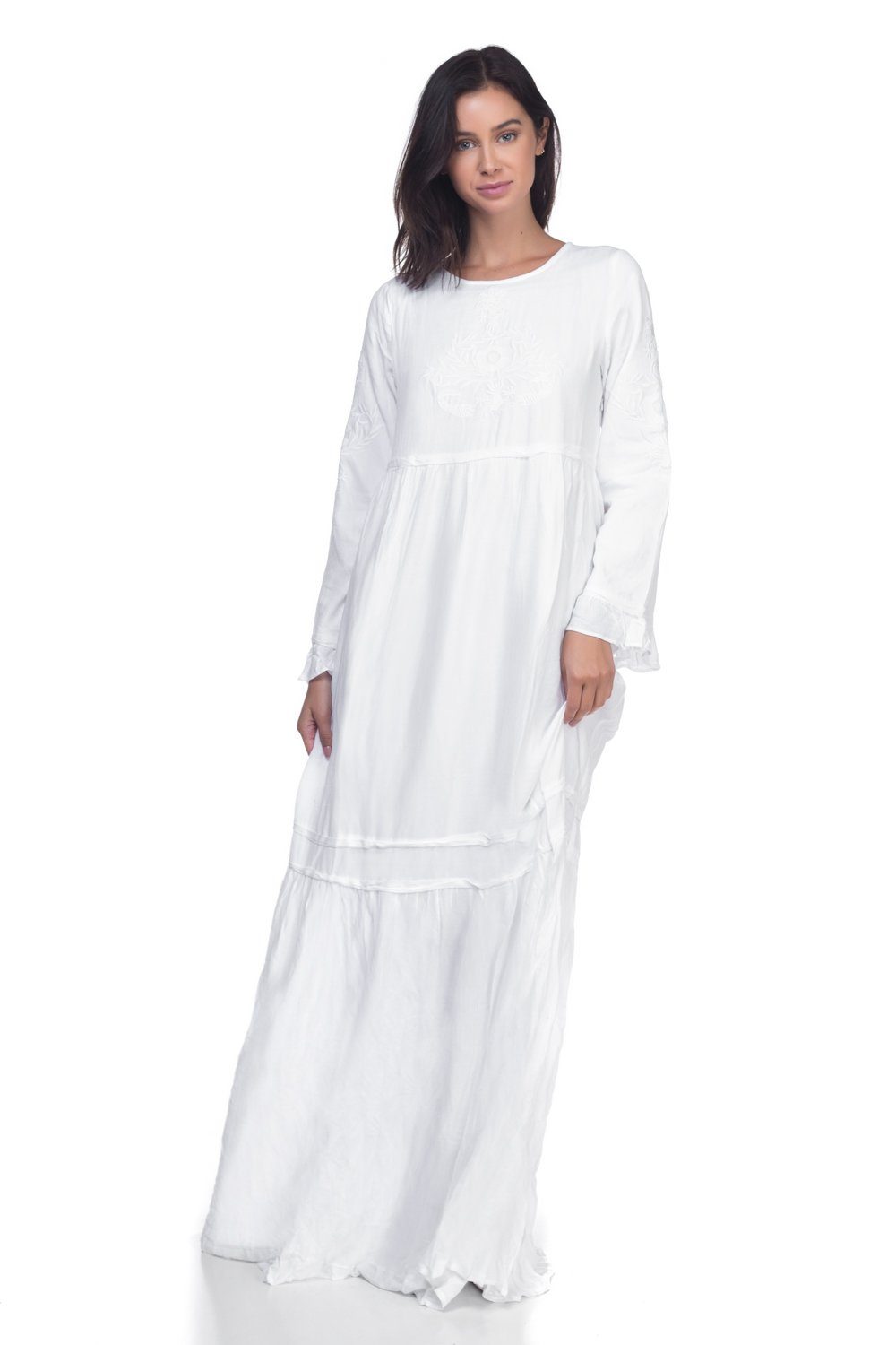 long white temple dresses