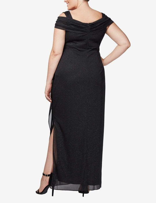 alex evenings cold shoulder gown