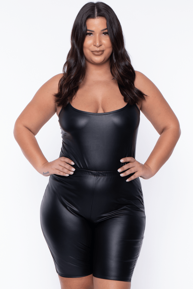 faux leather biker shorts plus size