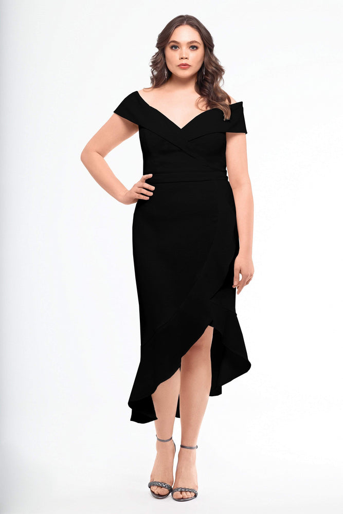 xscape off the shoulder dress