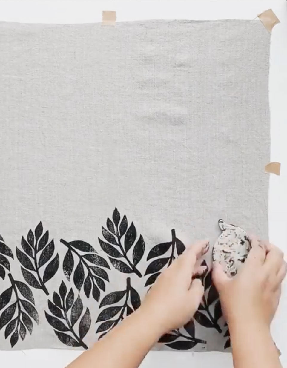 DIY: Block Printing With Our Linen and Kraft Accessories - Cocoknits