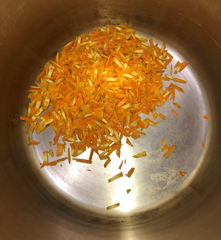 For the traditional marmalade, the rind was chopped up and used in the finished product.