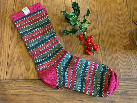 The bonus sock of the month is holly berries