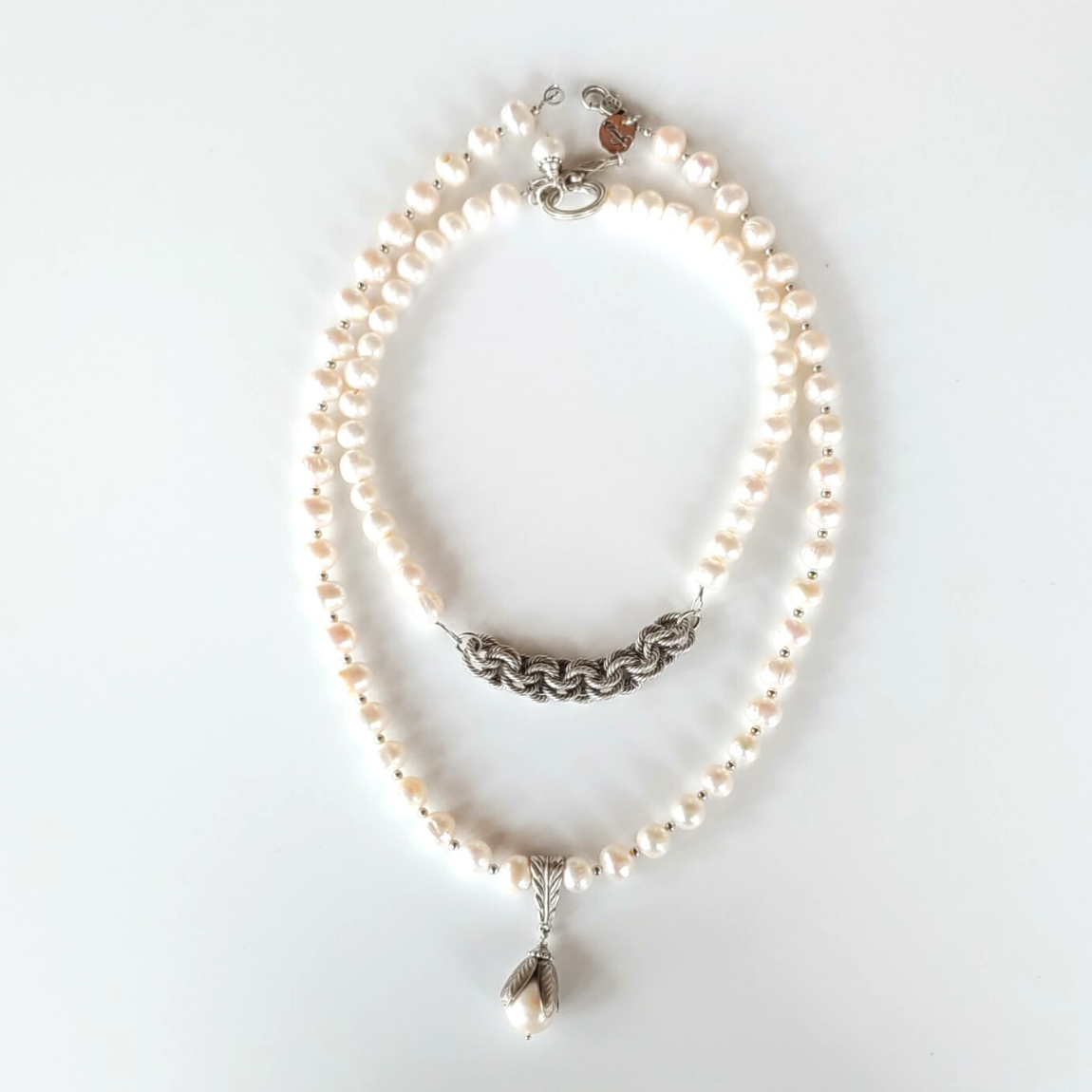 Big Pearl Drop Necklace on Pearl Strand