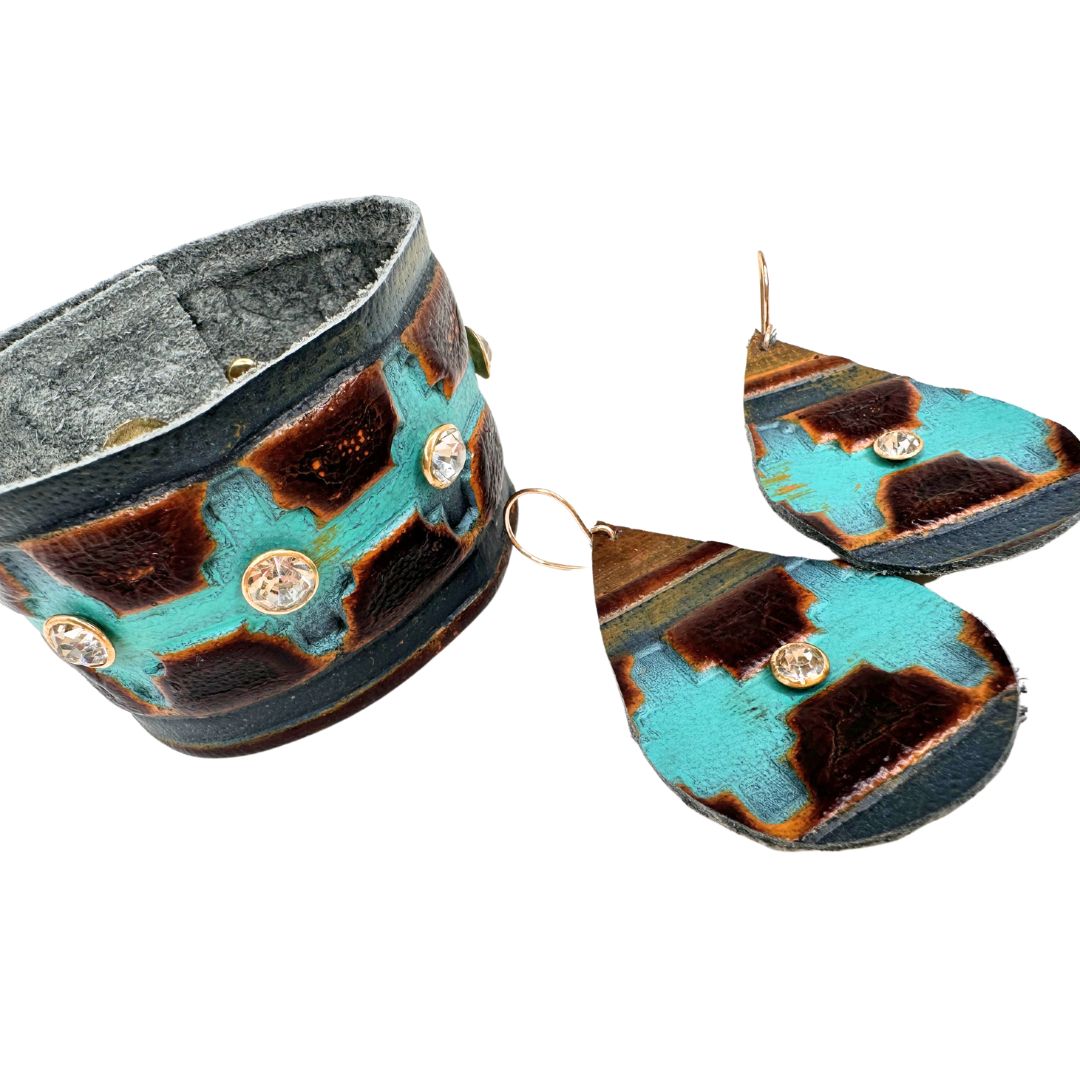 Buy Western Leather Cuff Bracelet Hand Tooled Southwestern Design Online in  India  Etsy