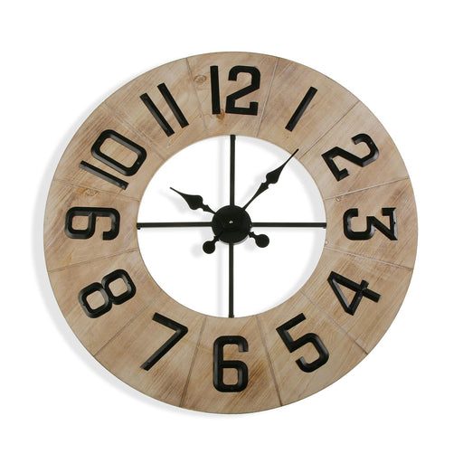 horloge bois et métal - taille grand format - bois  - VERSA HOME