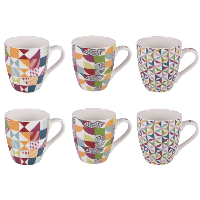 mug porcelaine - collection brazilla - mulitcolore - 23 cl - coffret cadeau 6 mugs - Table Passion