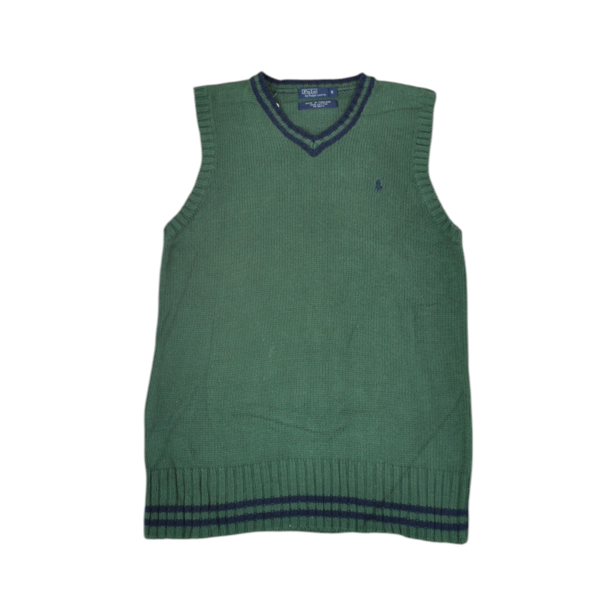 image of Vintage Polo Ralph Lauren Knitwear Sweatshirt Vest Green XS