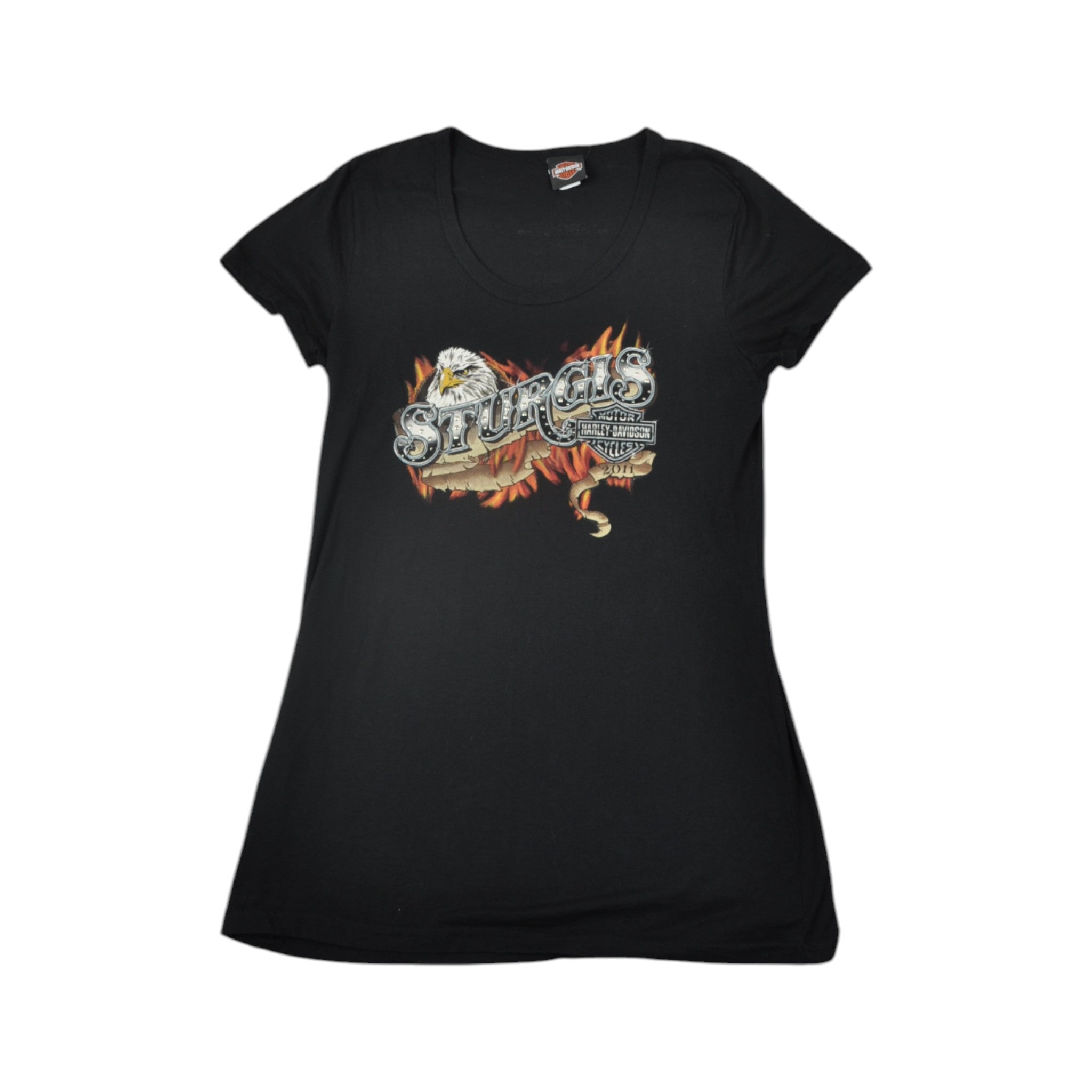 image of Vintage Harley-Davidson Rapid City T-Shirt Black Ladies XL