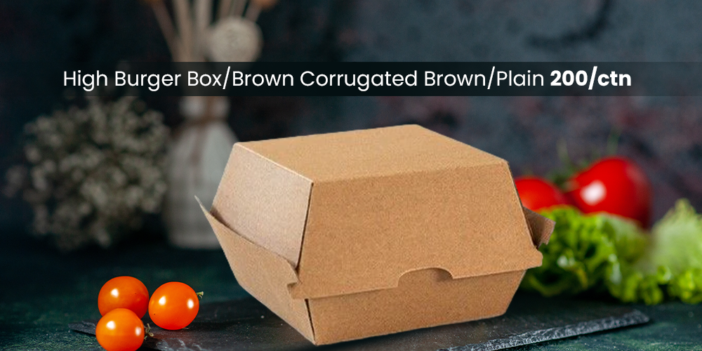 high brown burger box corrugated