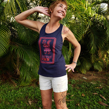 Load image into Gallery viewer, Kilted Cock Women&#39;s Tank Top (Racer-Back, Navy)