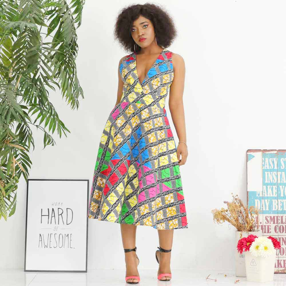 sleeveless kitenge dress