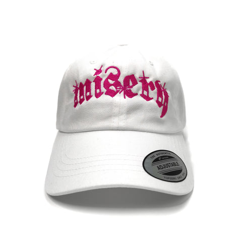 OLD ENGLISH ARCH DAD CAP WHT / PINK – Misery Worldwide