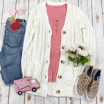 IN STOCK Button Cardigan - Ivory FINAL SALE