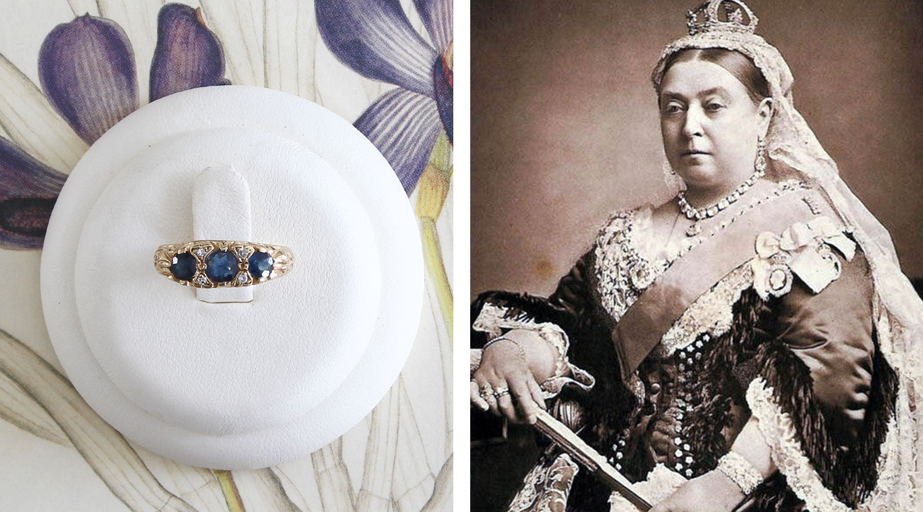 Anabelle Vintage Three Stone Diamond Engagement Ring - artcarvedbridal