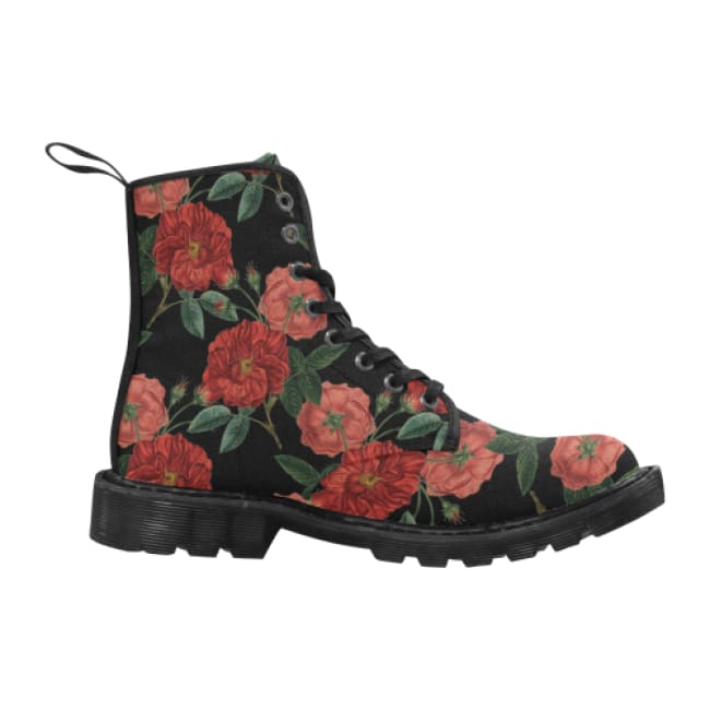 womens floral combat boots