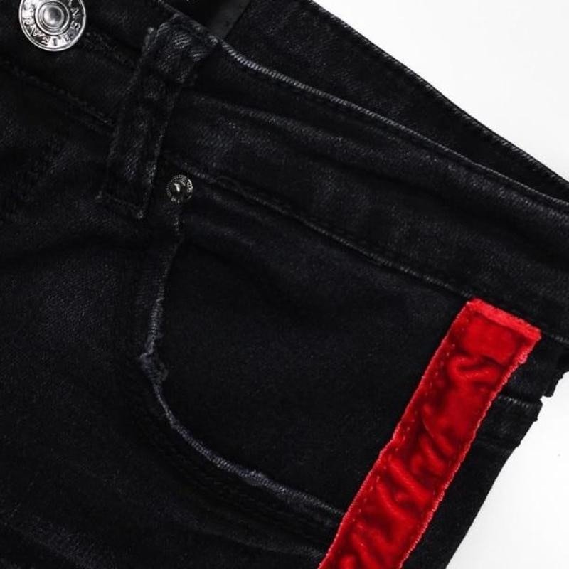 red side stripe jeans mens