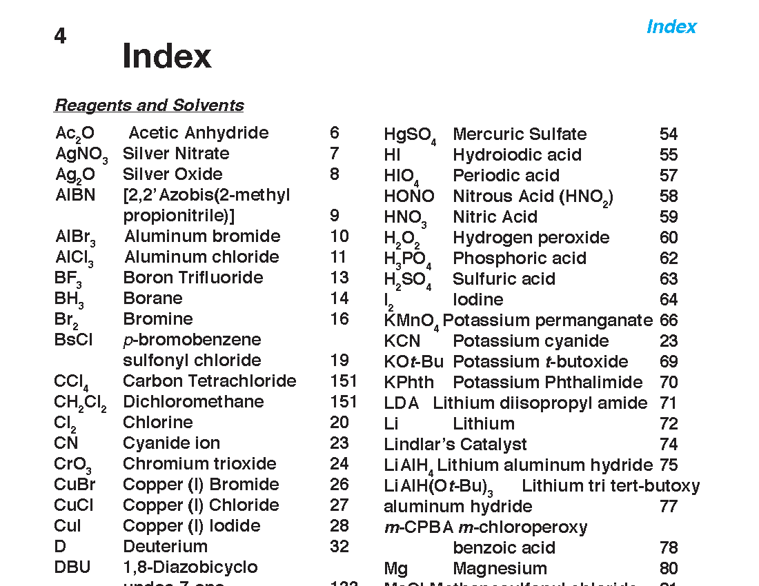 Organic Chemistry Reagent Guide