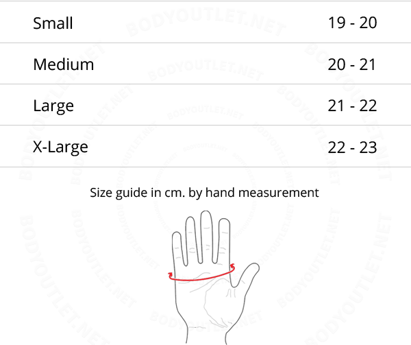 Size Guide Pro Gyym Gloves