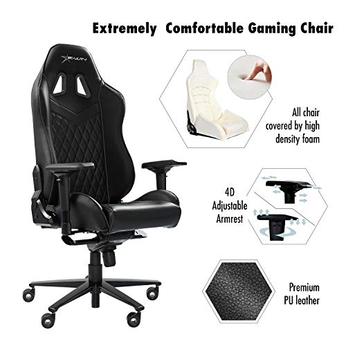 Ewin Big And Tall Gaming Chair 500lb Double Mechanism 4d Adjustable Ar