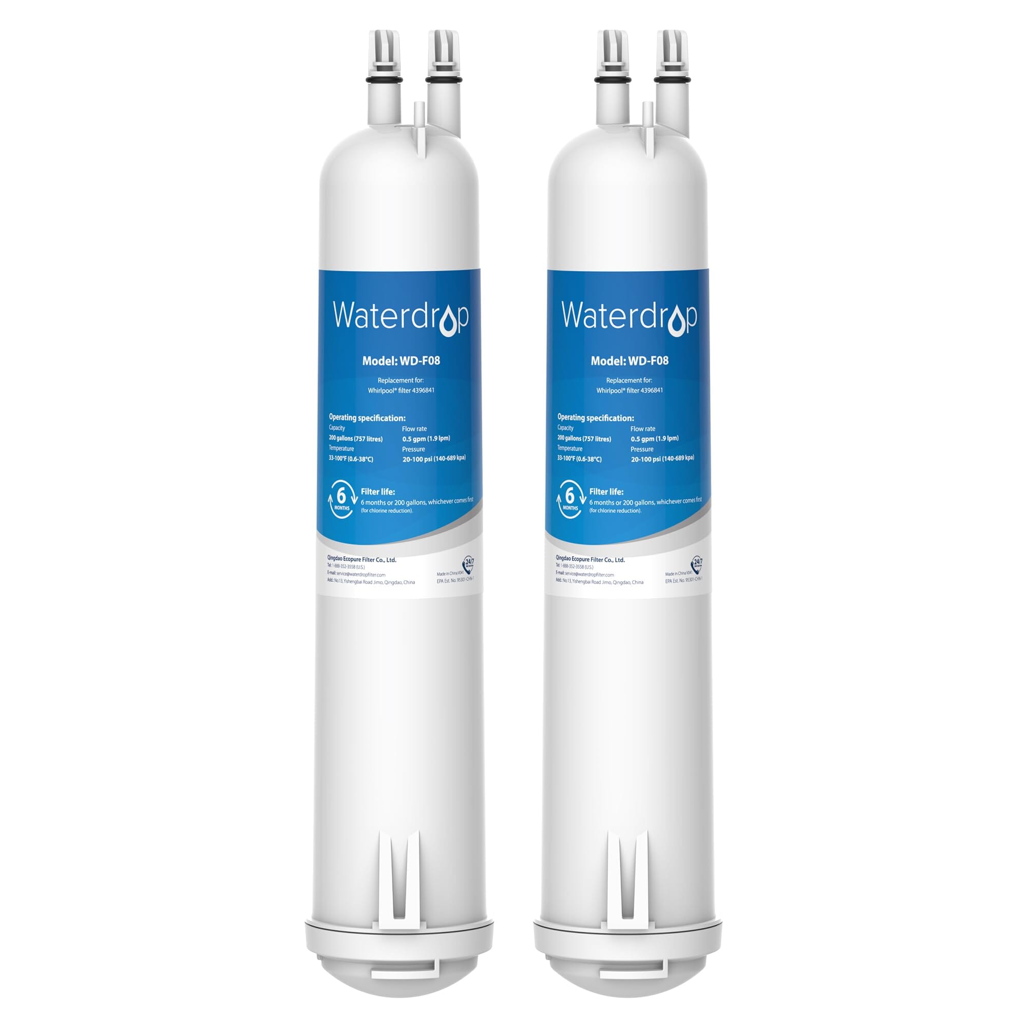 Waterdrop WDP-F07-3 Refrigerator Water Filter, Replacement for