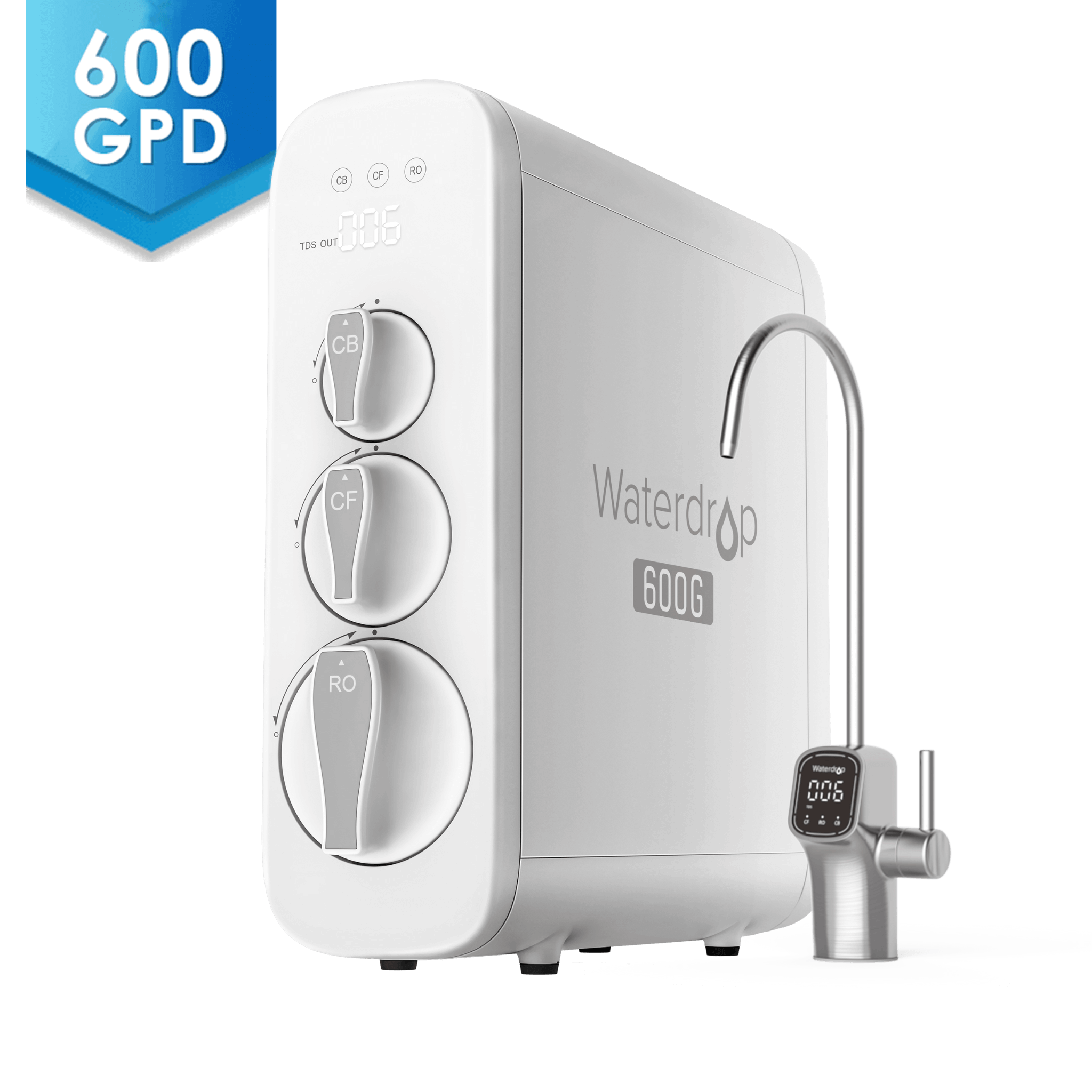 Waterdrop 800GPD Tankless Reverse Osmosis Water Filter with UV Light White  B-BBY-G3P800-W - Best Buy