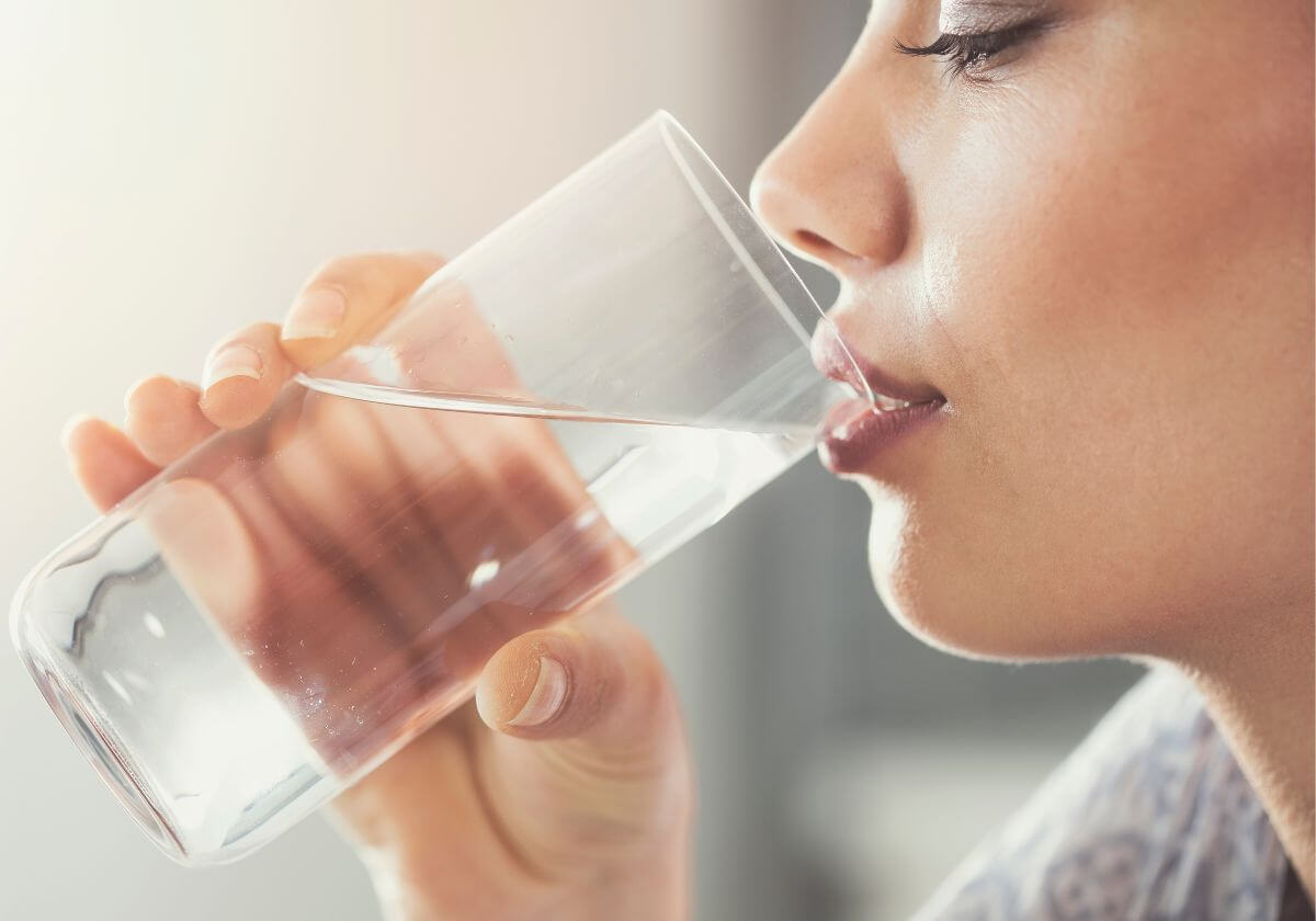 woman tasting water