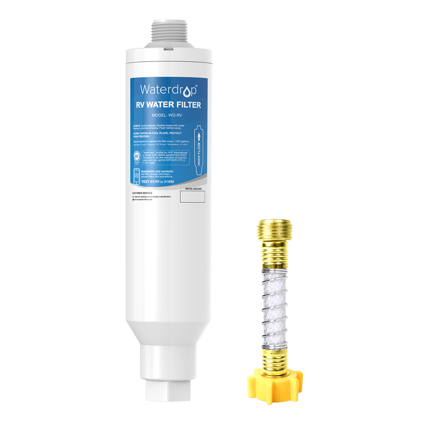 RV Water Filter | RV Inline Water Filter with Flexible Hose Protector