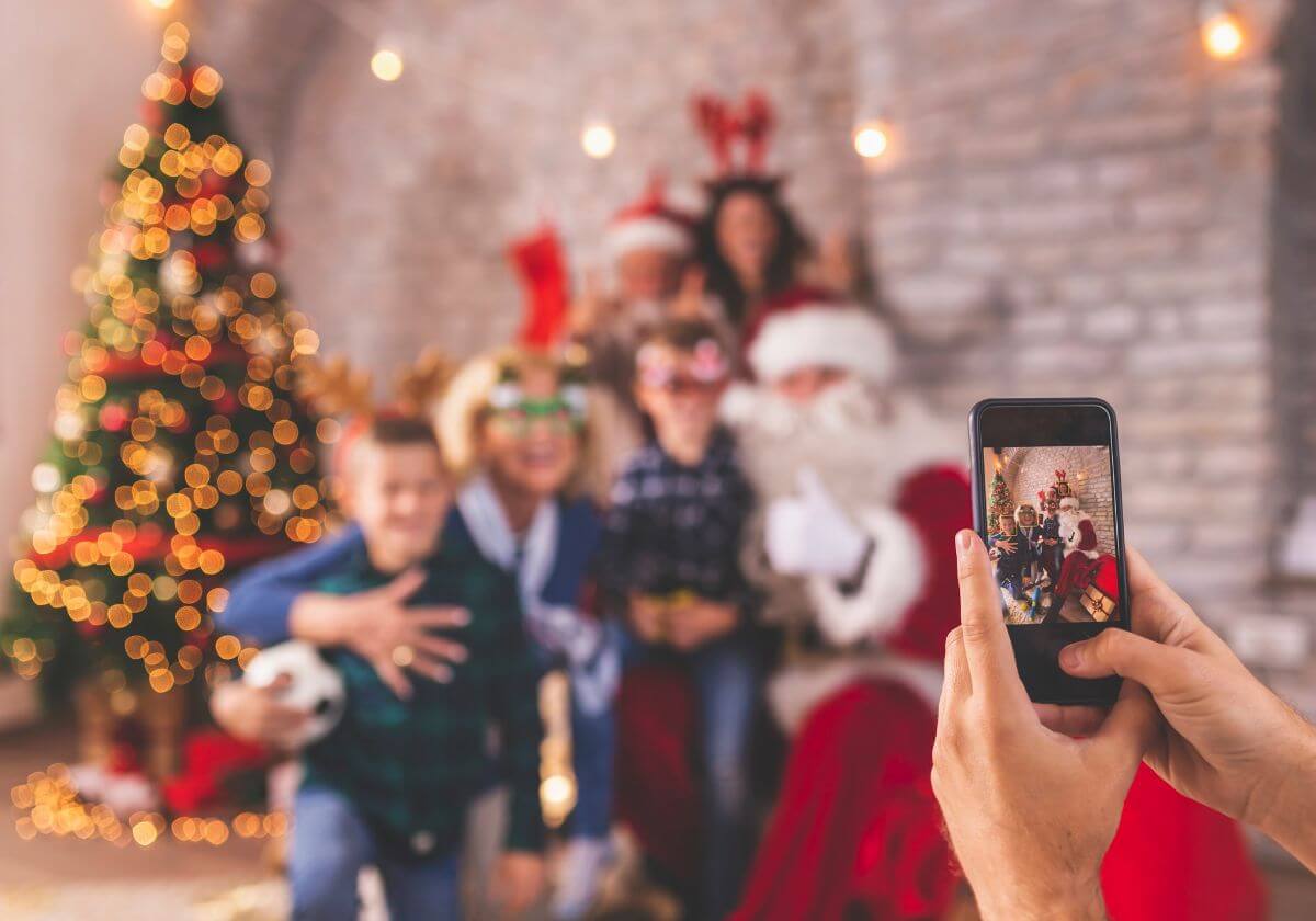 taking photo for a family