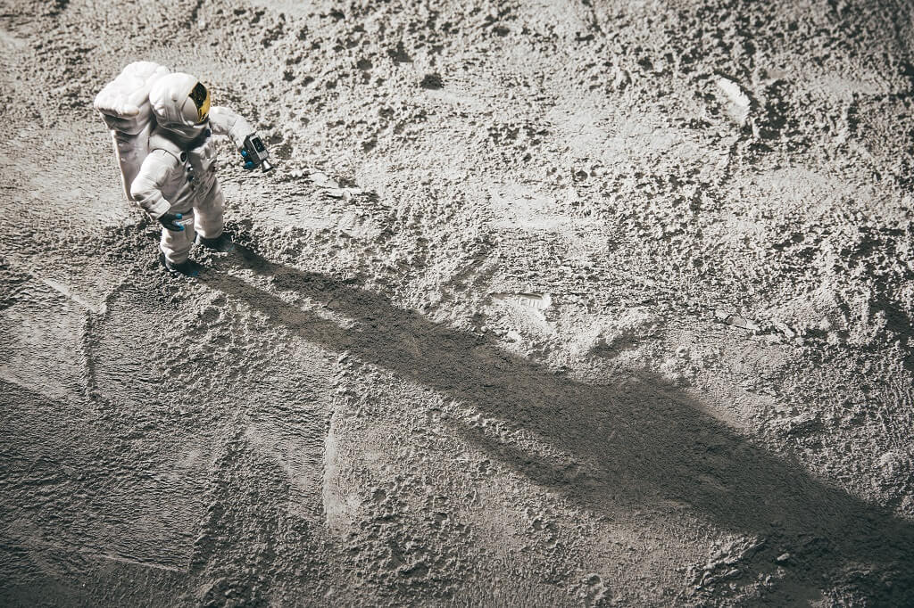 astronaut walking on the ground