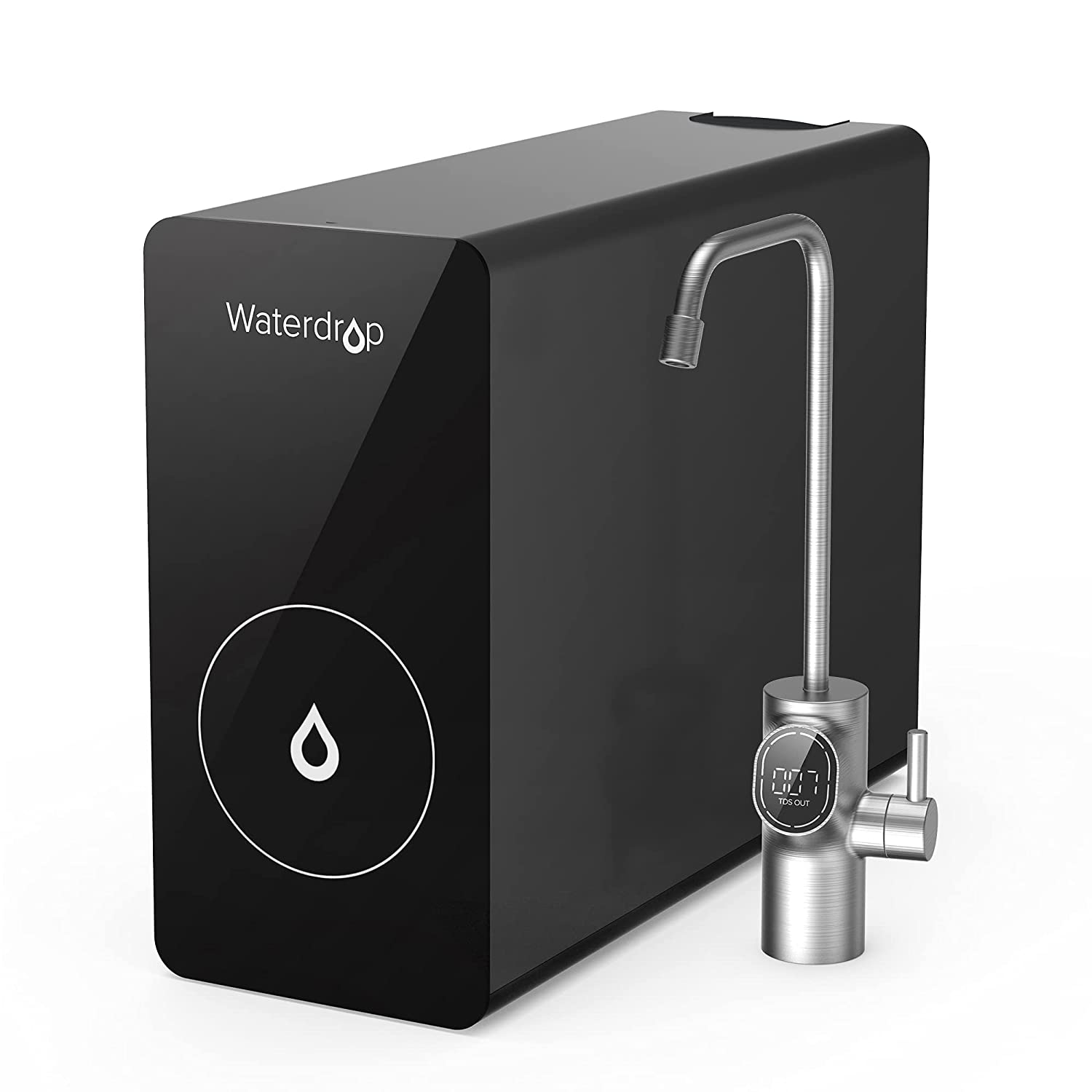 Waterdrop RO Reverse Osmosis Water Filtration System, 600 GPD Fast Flow, Tankless, 1.5:1 Pure to Drain, Smart LED Faucet, Reduce TDS, USA Tech Support, WD-D6-B