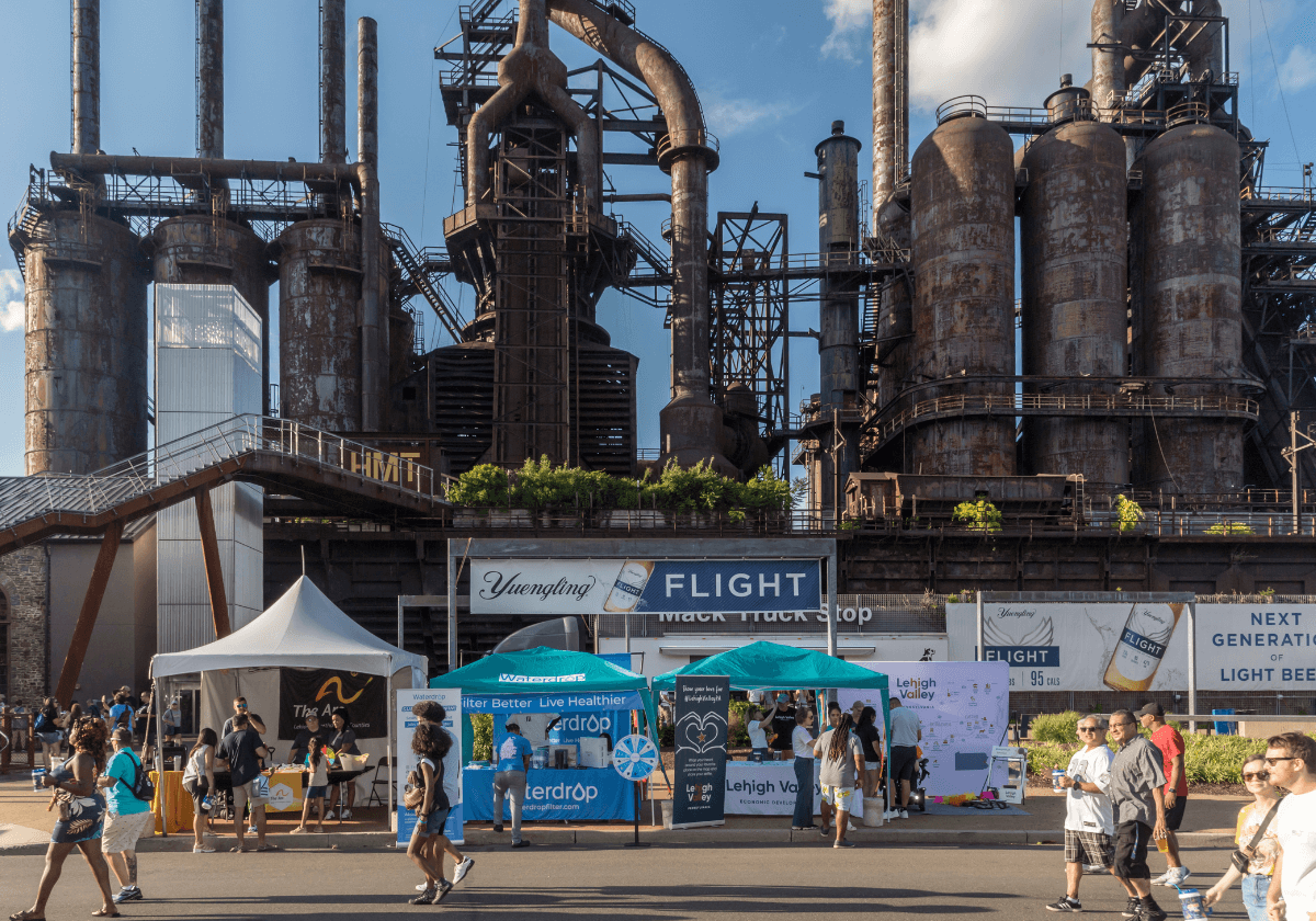 Waterdrop’s booth is located near the South Side’s largest flow stage