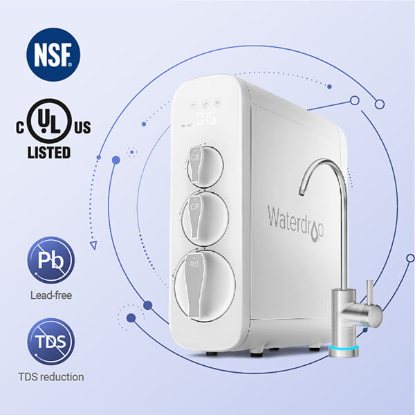 Waterdrop G3 Reverse Osmosis System, NSF Certified, Tankless RO Water  Filter System, Under Sink RO System, TDS Reduction, 400 GPD, UL Listed  Power, FCC Listed, USA Tech 