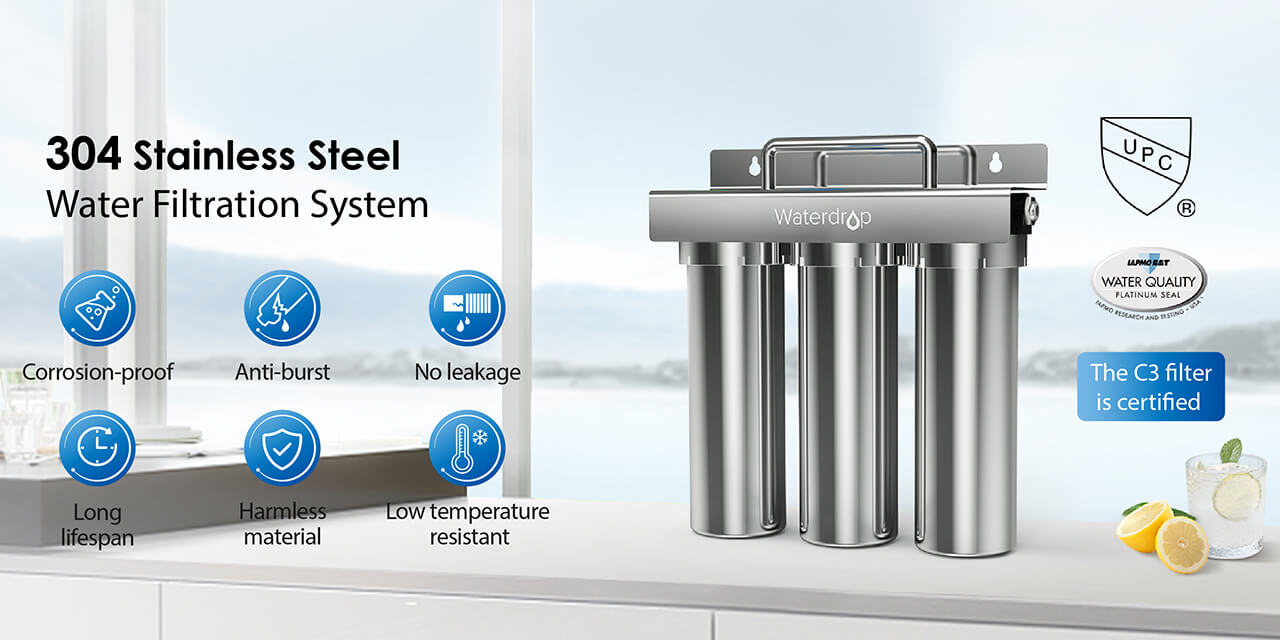 Waterdrop 3-Stage Under Sink Ultra-Filtration Stainless Steel