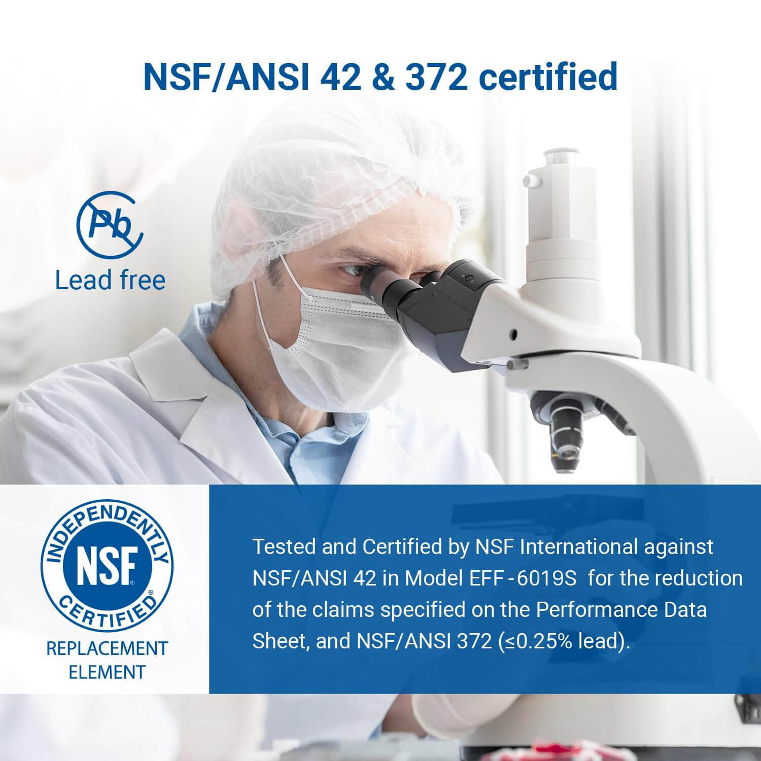 Upgraded NSF certified refrigerator filter