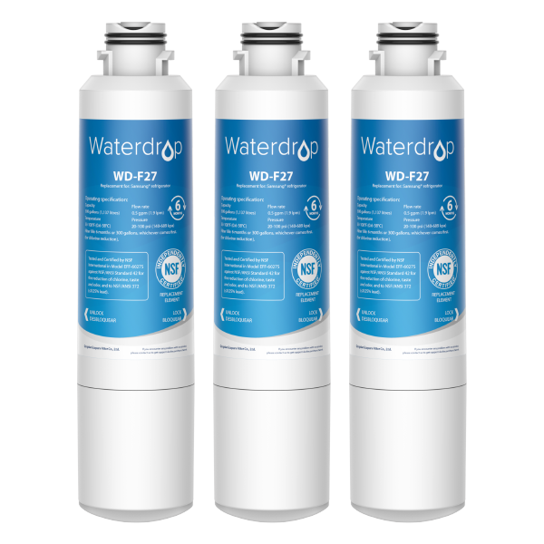 4 Pack Waterdrop DA29-00020B Replacement for Samsung DA29-00020B,  HAF-CIN/EXP, 46-9101 Refrigerator Water Filter, Package may vary 