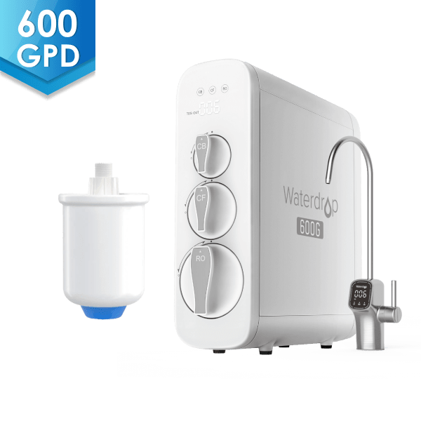 Waterdrop G2P600 Reverse Osmosis System, With Waterdrop PMT Small Water  Pressure Tank, 600 GPD Reverse Osmosis Water Filter, 7 Stage Tankless RO  Water Filter System, Under Sink RO System 
