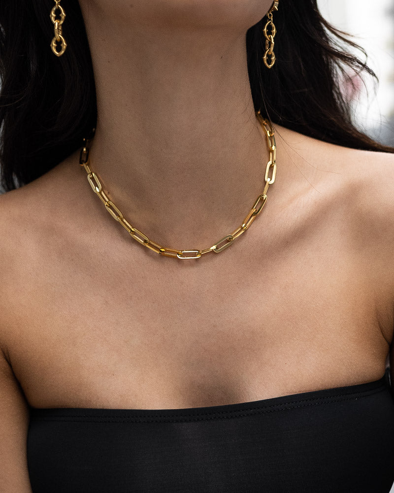 Gold Paperclip Chain Necklace