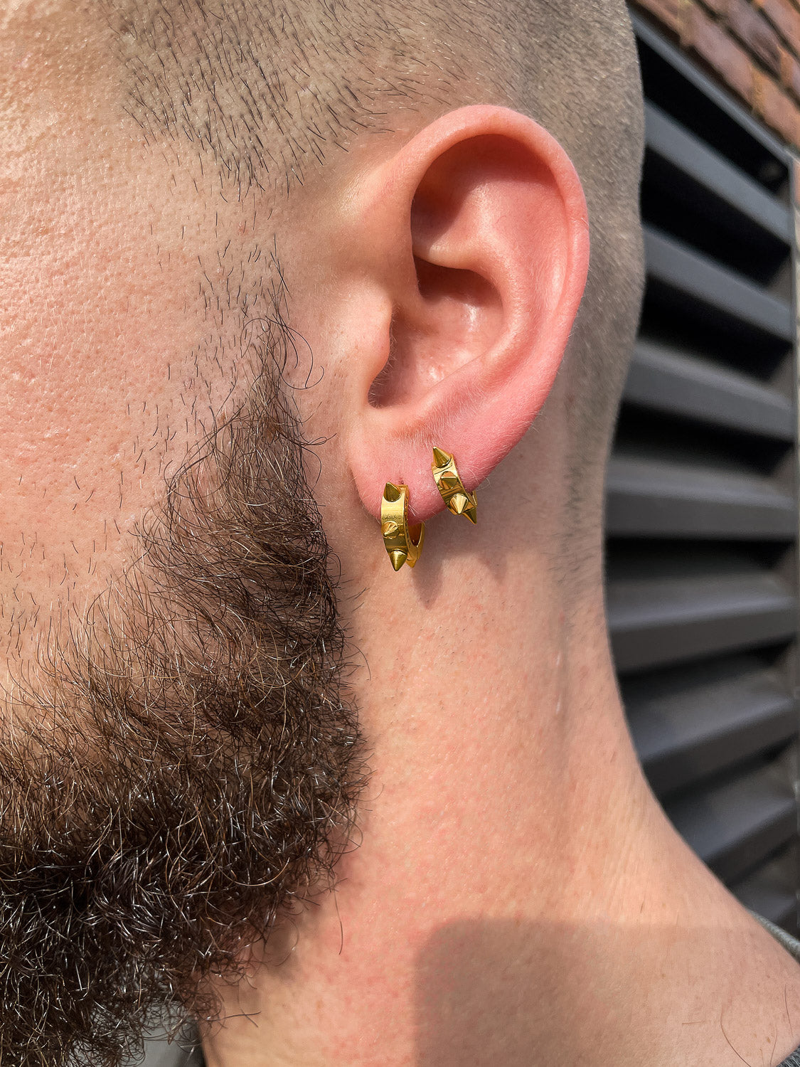 18k gold plated earrings for men