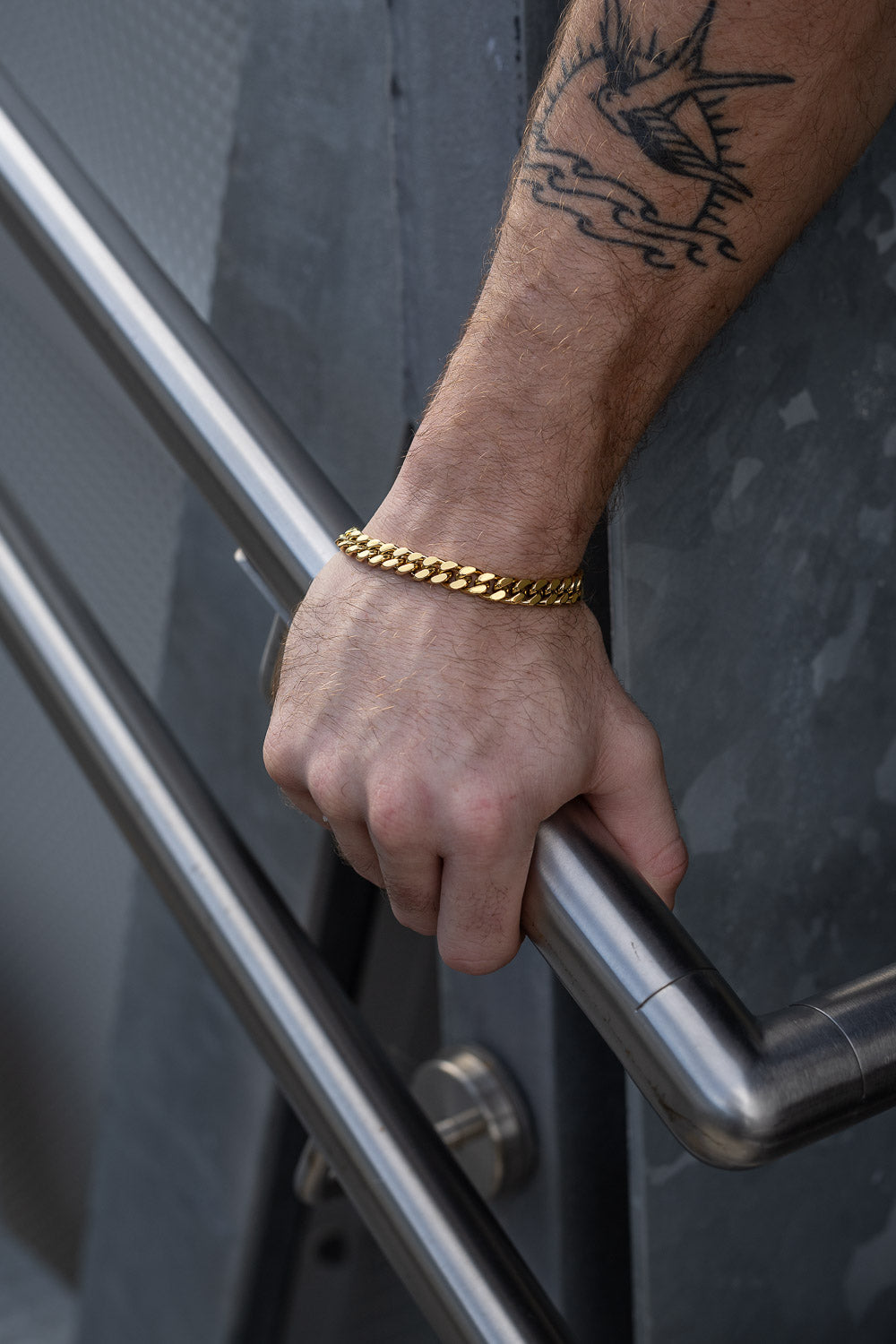 cuban link bracelet in gold by statement