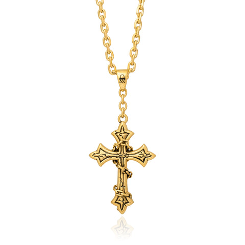 gold plated cross pendant by statement