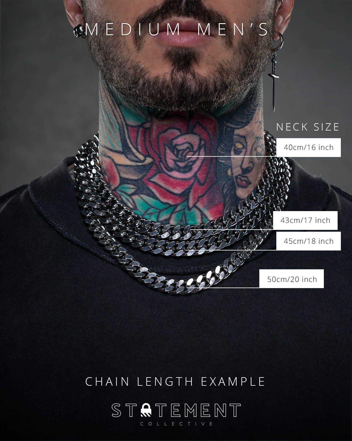 mens chain necklace 20 inch