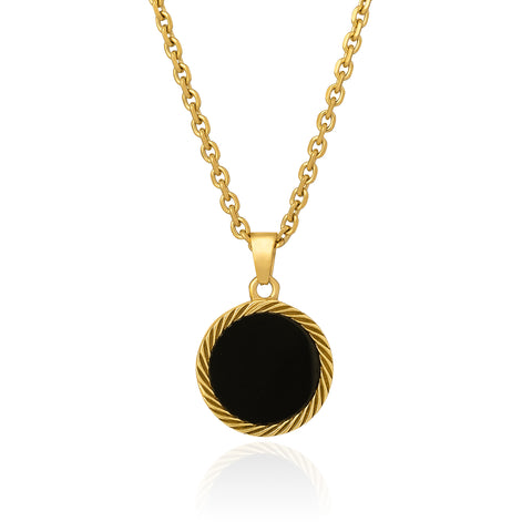 gold onyx pendant necklace by statement
