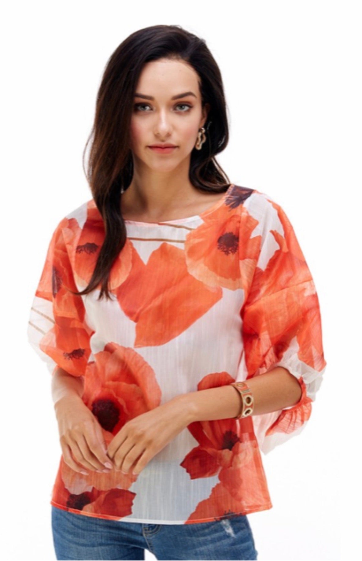 Sleeve Floral Print Top