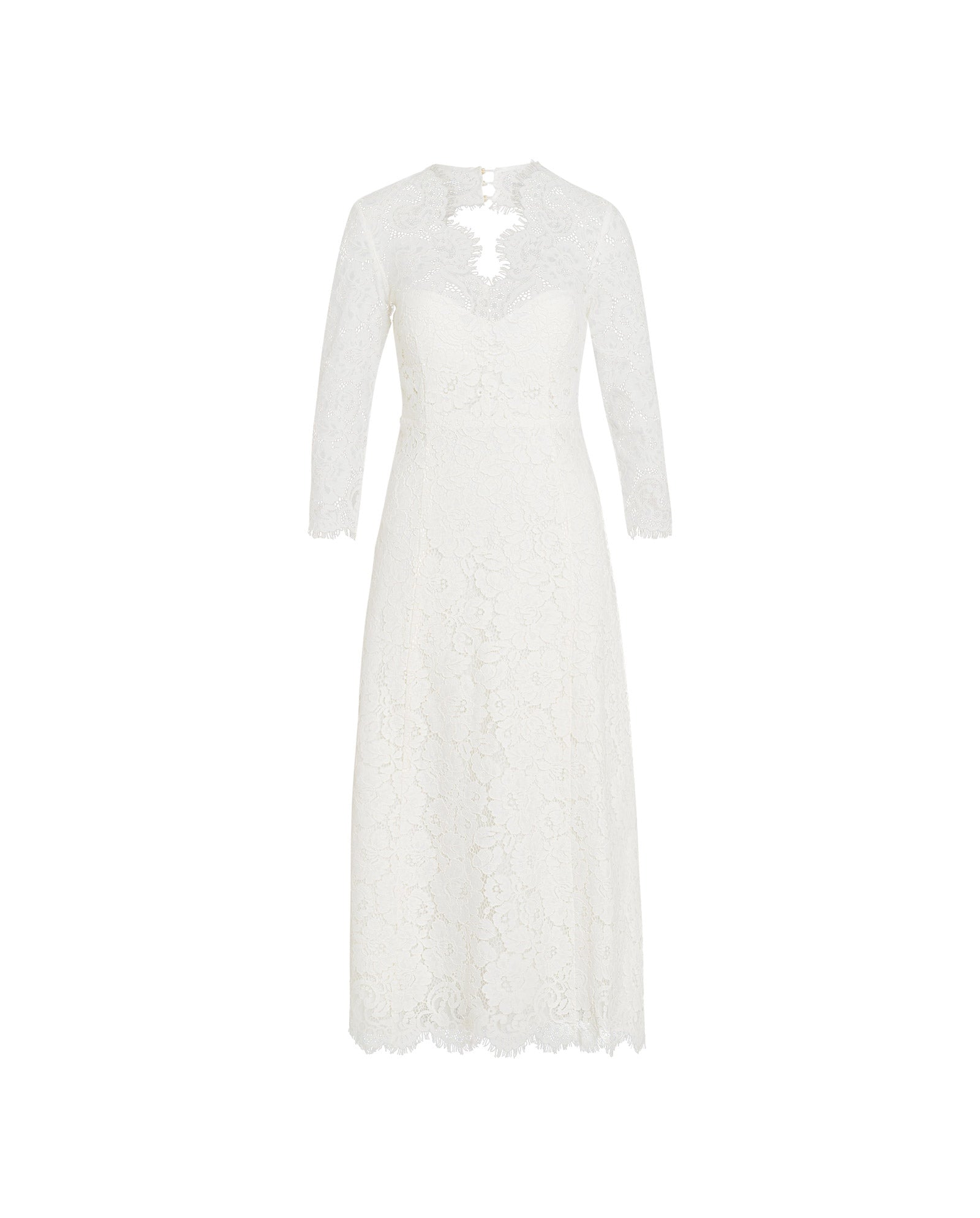 Flared Midi Lace Dress