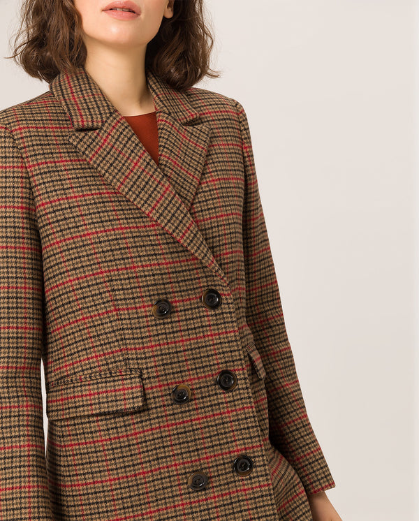 maxi check coat