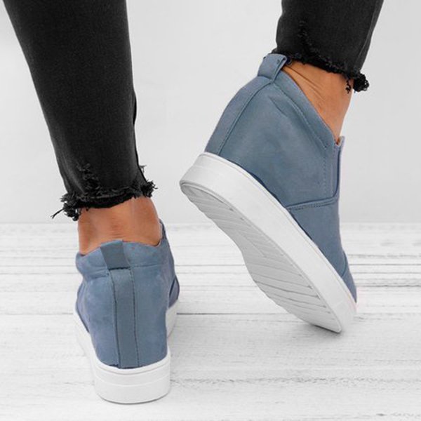 letter slip on wedge sneakers