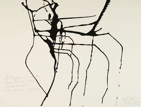An abstract ink painting by artist Kate Millett.